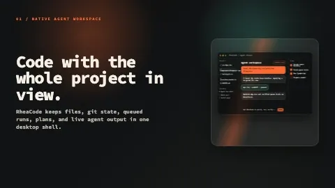 RheaCode menampilkan konteks proyek dan detail pekerjaan