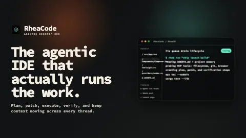 Tampilan ruang kerja desktop RheaCode